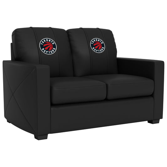 Silver Loveseat with Toronto Raptors Global Logo