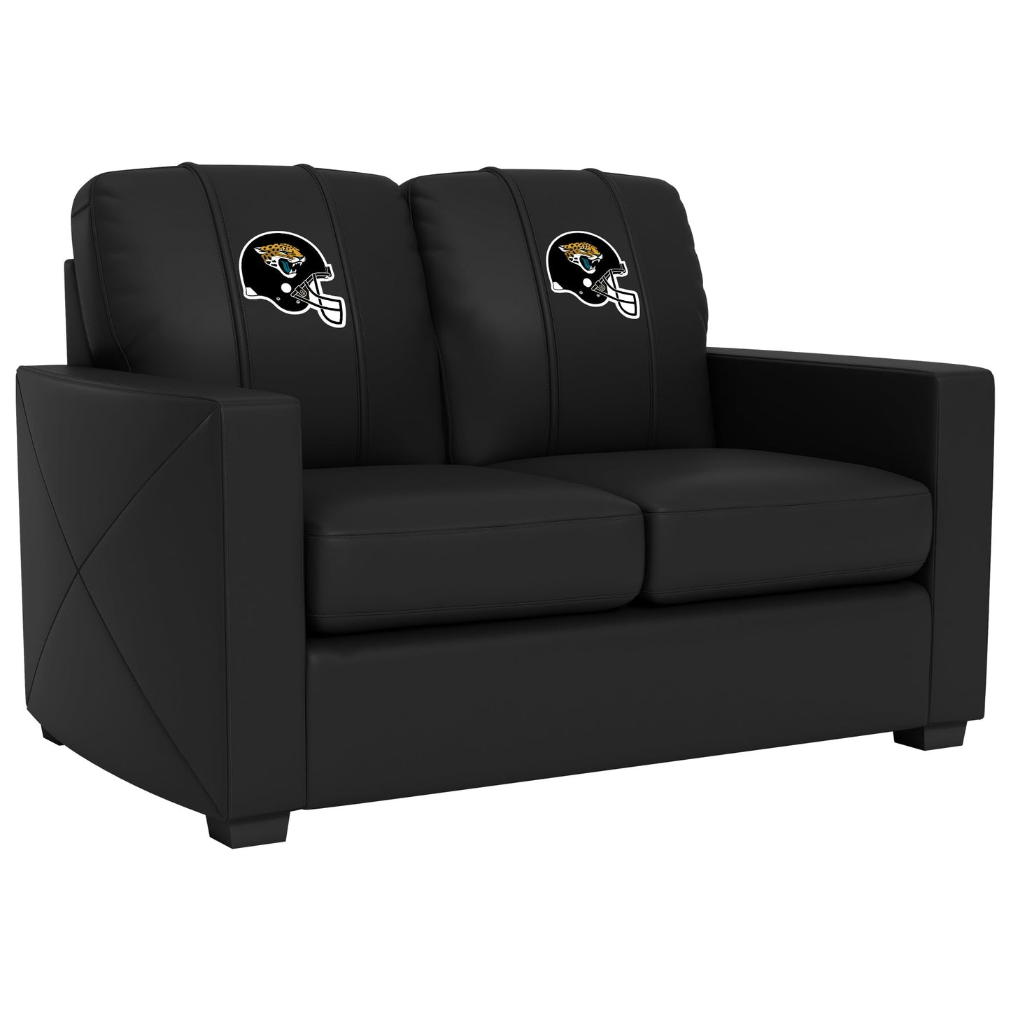 Silver Loveseat with  Jacksonville Jaguars Helmet Logo