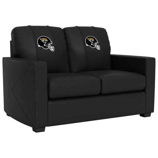 Silver Loveseat with  Jacksonville Jaguars Helmet Logo