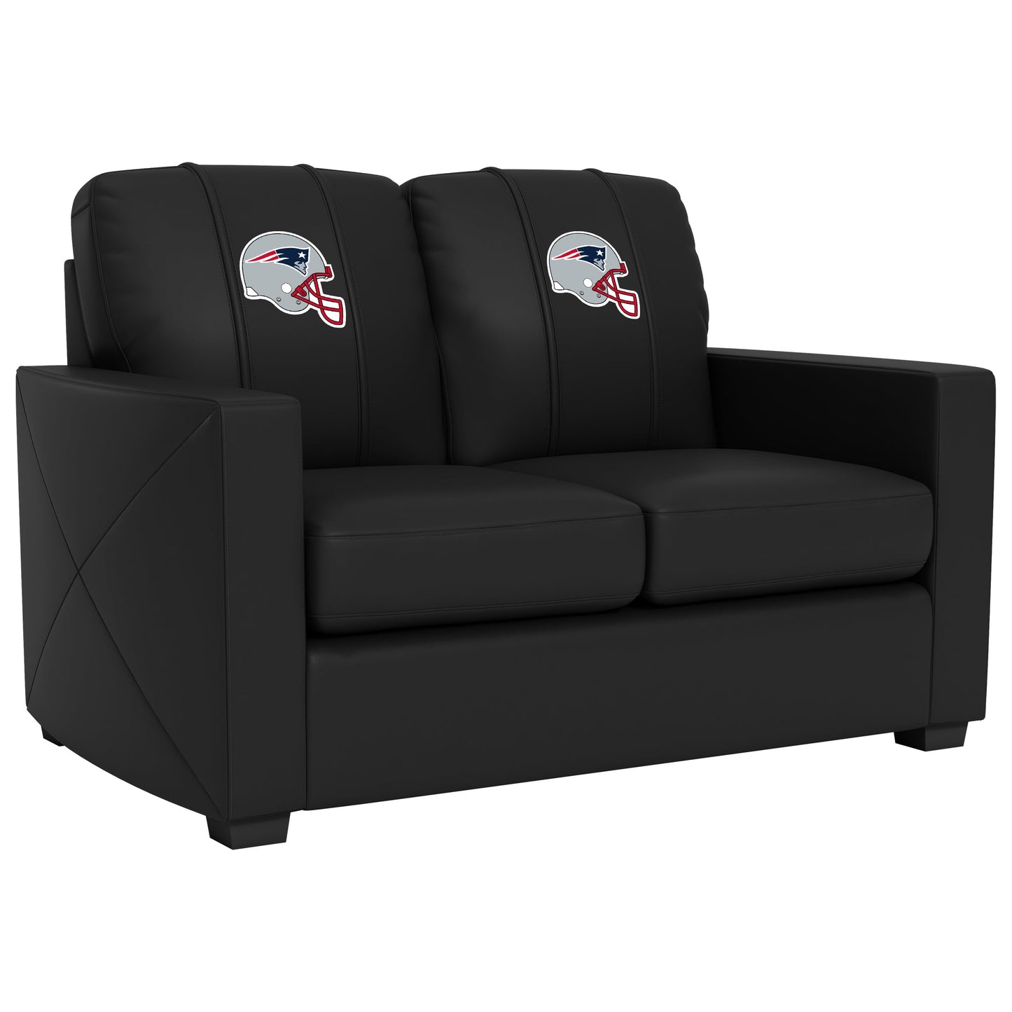 Silver Loveseat with  New England Patriots Helmet Logo