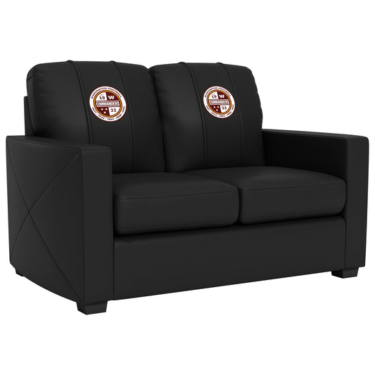 Silver Loveseat with  Washington Commanders Secondary Logo