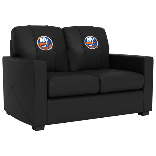 Silver Loveseat with New York Islanders Logo