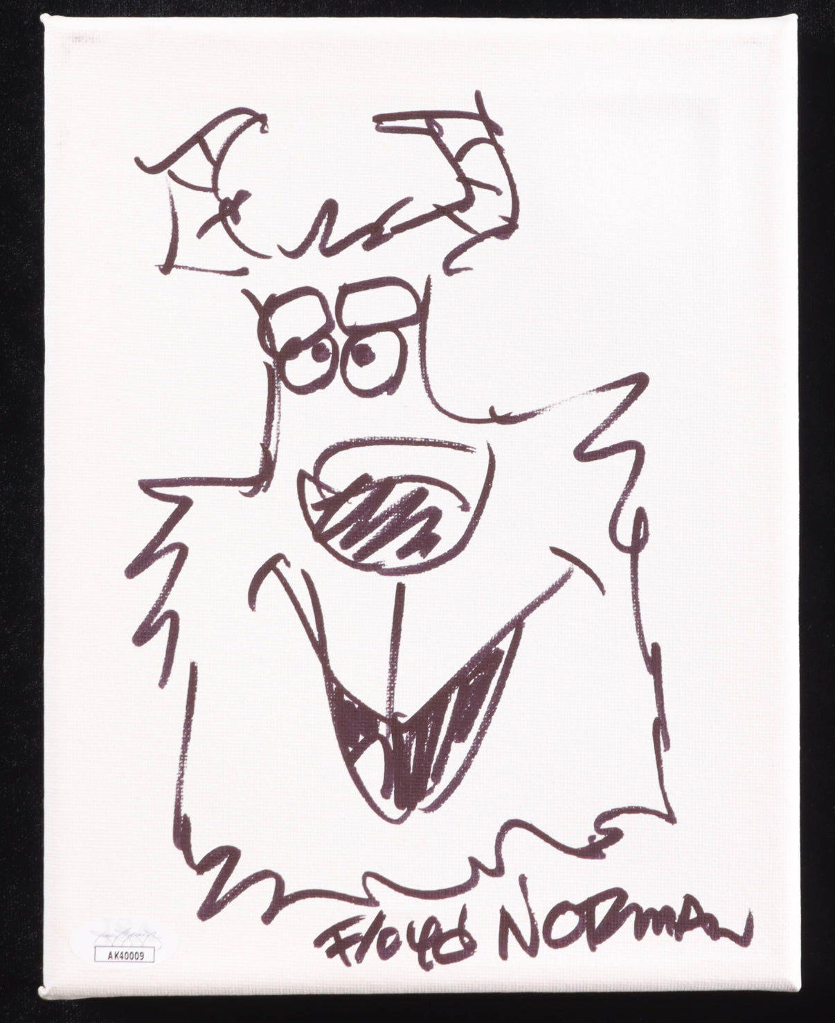 Floyd Norman Autographed & Sketched 7x9 Stretched Canvas JSA COA