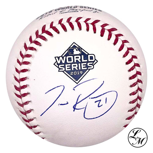 Tanner Rainey Nationals Autographed 2019 World Series Baseball JSA COA