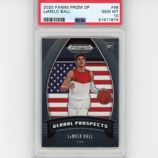 Graded 2020-21 Panini Prizm DP Draft Picks LaMelo Ball #98 Rookie RC Basketball Card PSA 10 Gem Mint