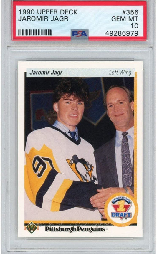 Graded 1990-91 Upper Deck UD Jaromir Jagr #356 Rookie RC Hockey Card PSA 10 Gem Mint