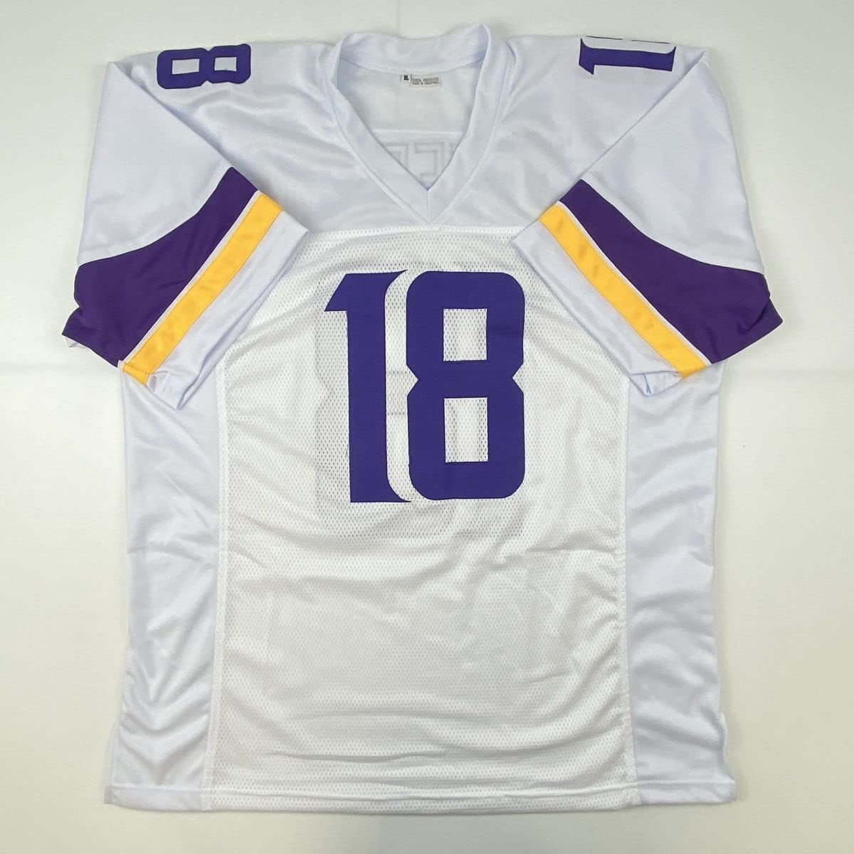 Autographed/Signed Justin Jefferson Minnesota White Football Jersey JSA COA