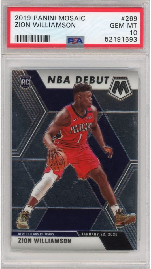 Graded 2019-20 Panini Mosaic Zion Williamson #269 Rookie RC Basketball Card PSA 10 Gem Mint