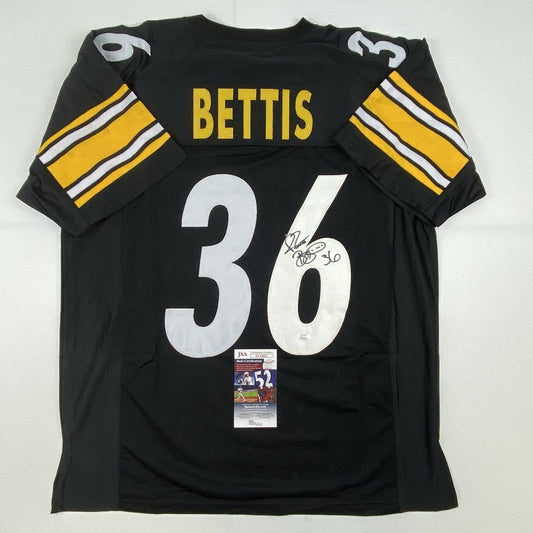 Autographed/Signed Jerome Bettis Pittsburgh Black Football Jersey JSA COA