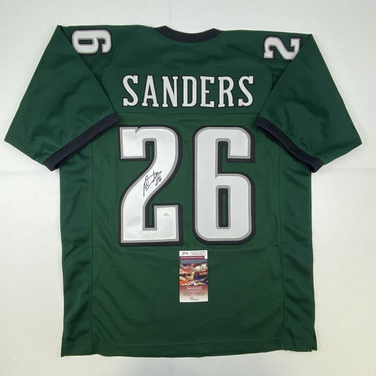 Autographed/Signed Miles Sanders Philadelphia Green Football Jersey JSA COA