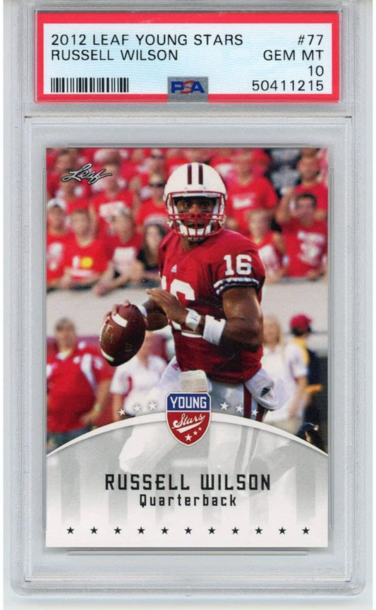 Graded 2012 Leaf Young Stars Russell Wilson #77 Rookie RC Football Card PSA 10 Gem Mint