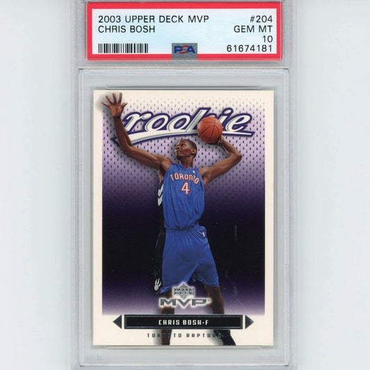 Graded 2003-04 Upper Deck UD MVP Chris Bosh #204 Rookie RC Basketball Card PSA 10 Gem Mint