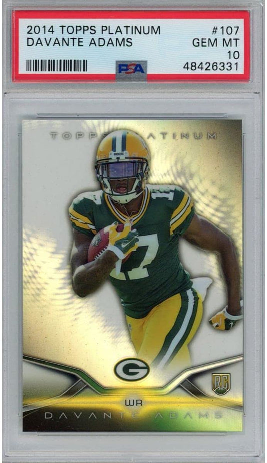 Graded 2014 Topps Platinum Davante Adams #107 Rookie RC Football Card PSA 10 Gem Mint