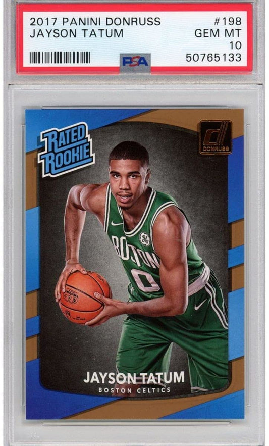 Graded 2017-18 Panini Donruss Jayson Tatum #198 Rookie RC Basketball Card PSA 10 Gem Mint