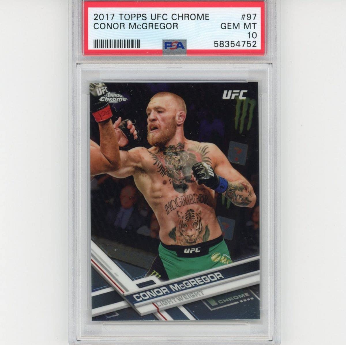 Graded 2017 Topps Chrome Conor McGregor #97 UFC MMA Card PSA 10 Gem Mint