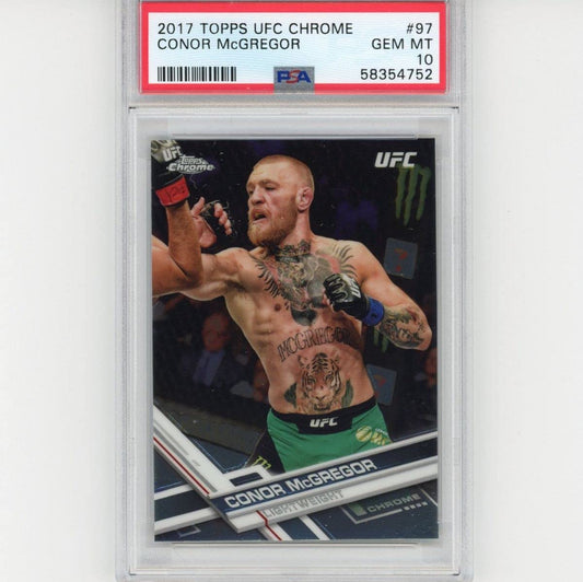 Graded 2017 Topps Chrome Conor McGregor #97 UFC MMA Card PSA 10 Gem Mint