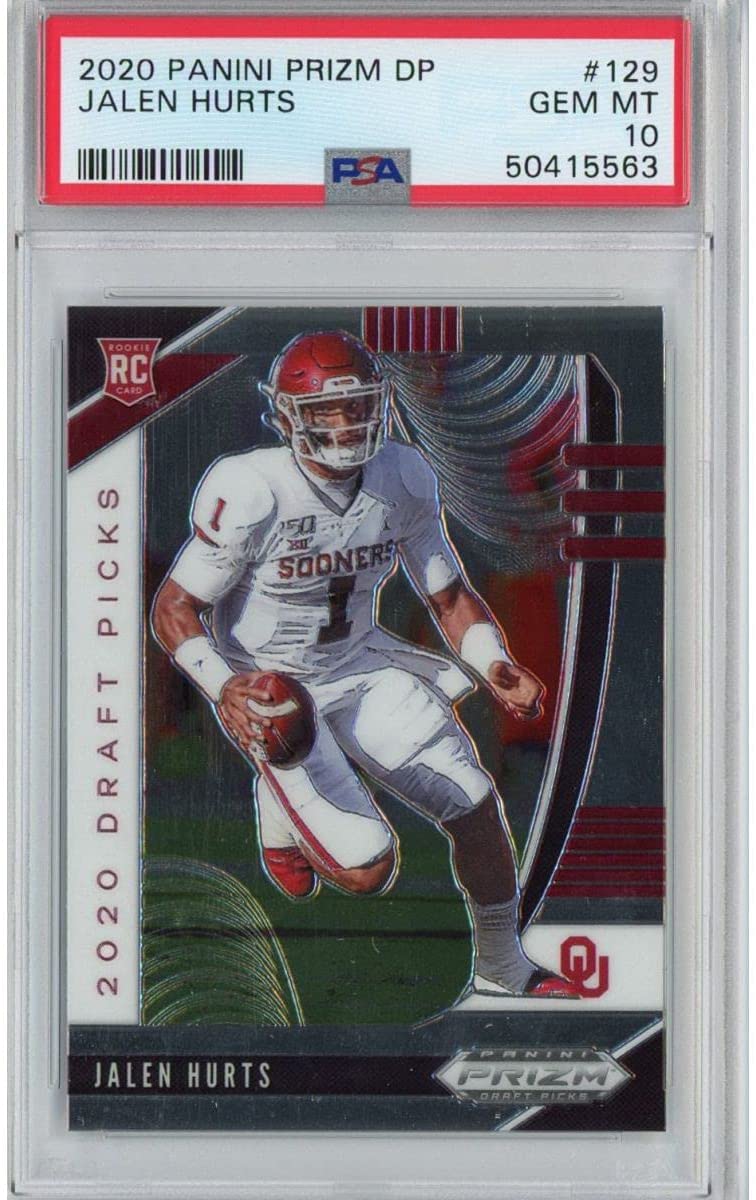 Graded 2020 Panini Prizm Draft Picks DP Jalen Hurts #129 Rookie RC Football Card PSA 10 Gem Mint