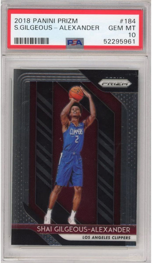 Graded 2018-19 Panini Prizm Shai Gilgeous-Alexander #184 Rookie RC Basketball Card PSA 10 Gem Mint