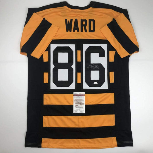 Autographed/Signed Hines Ward Pittsburgh Bumble Bee Football Jersey JSA COA