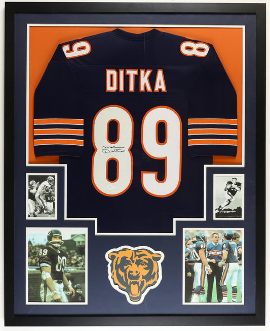 Mike Ditka Autographed Chicago Bears Jersey Framed 35x43 JSA COA