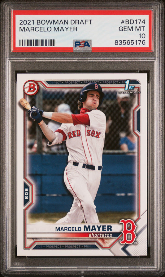 Graded 2021 Topps Bowman Draft Marcelo Mayer #BD174 Rookie RC Baseball Card PSA 10 Gem Mint
