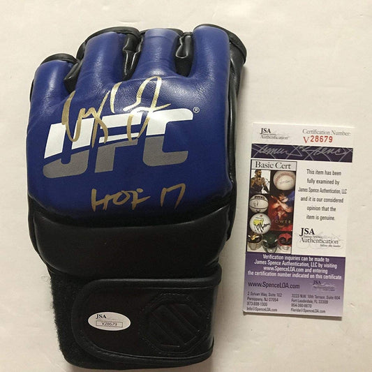 Autographed/Signed Urijah Faber HOF 17  Blue UFC MMA Glove Ultimate Fighting JSA COA
