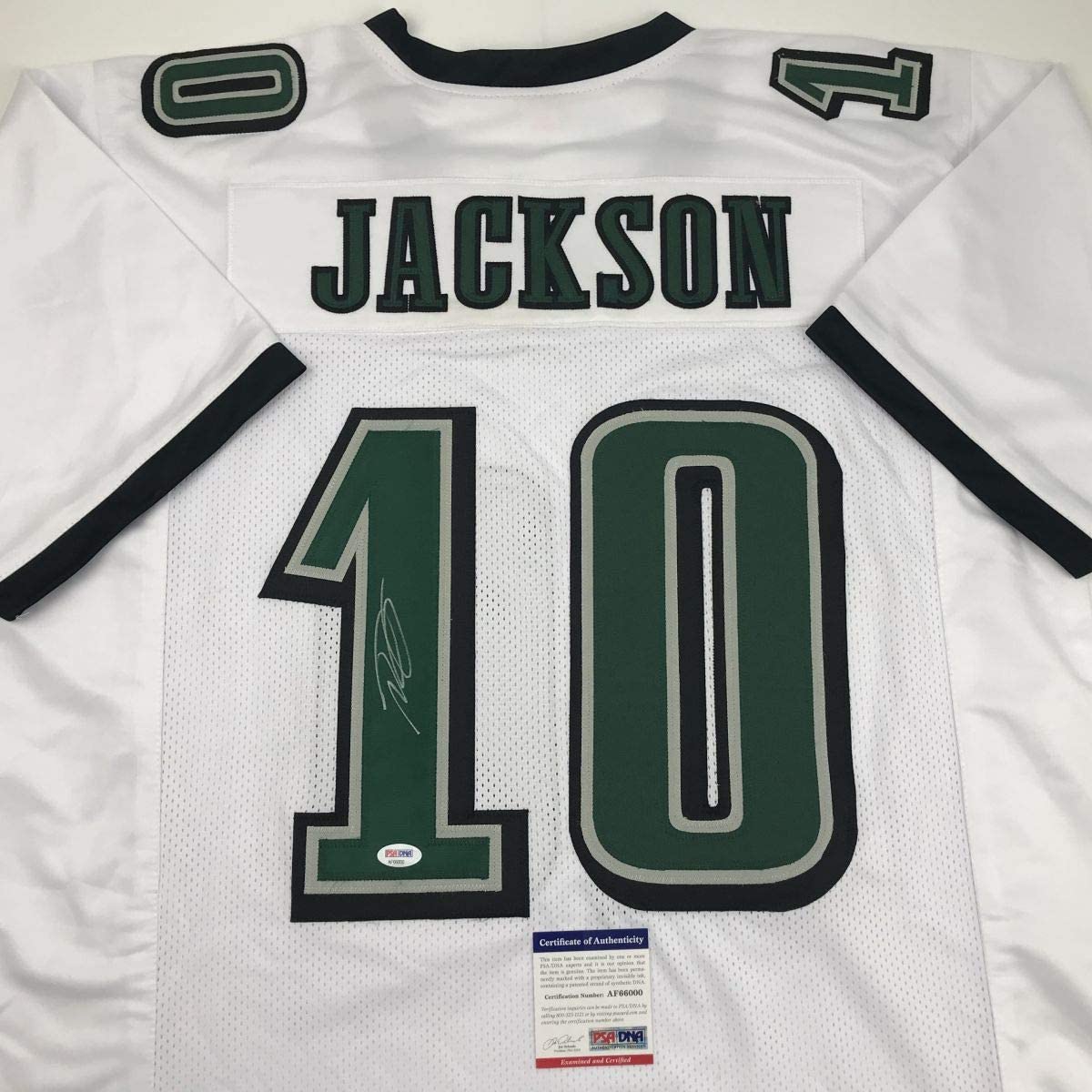 Autographed/Signed DeSean Jackson Philadelphia White Football Jersey PSA/DNA COA