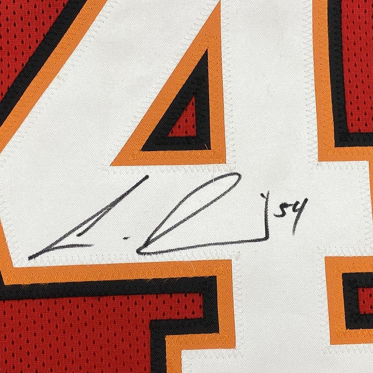 Framed Autographed/Signed Lavonte David 35x39 Tampa Bay Red Football Jersey JSA COA