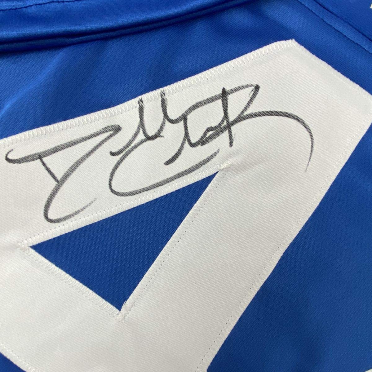 Autographed/Signed Dallas Clark Indianapolis Blue Football Jersey JSA COA