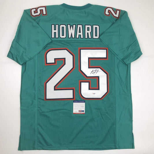 Autographed/Signed Xavien Howard Miami Teal Football Jersey PSA/DNA COA
