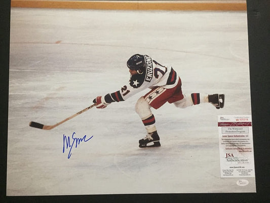 Autographed/Signed Mike Eruzione 1980 Team USA Olympics Miracle on Ice 16x20 Hockey Photo JSA COA