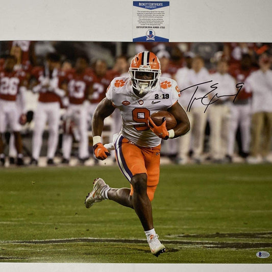Autographed/Signed Travis Etienne Jr Clemson Tigers 16x20 College Football Photo Beckett BAS COA #2