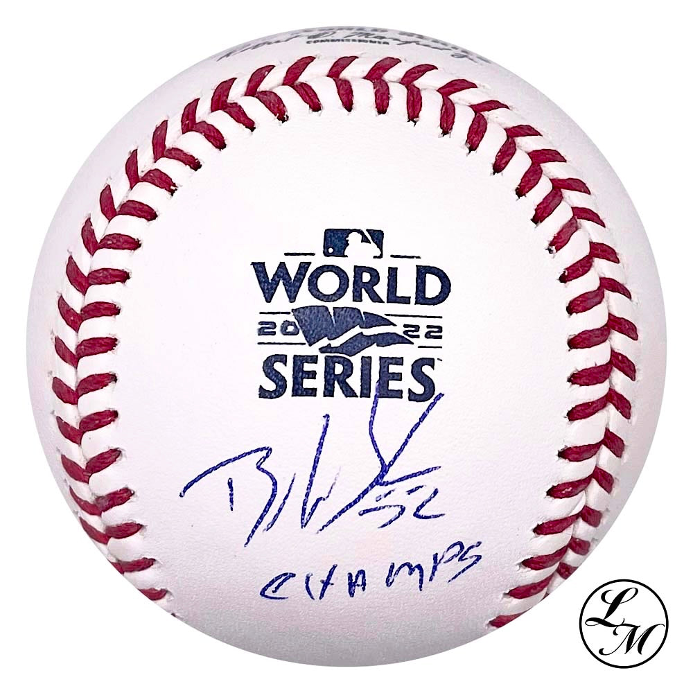 Bryan Abreu Astros Autographed 2022 World Series Baseball JSA COA