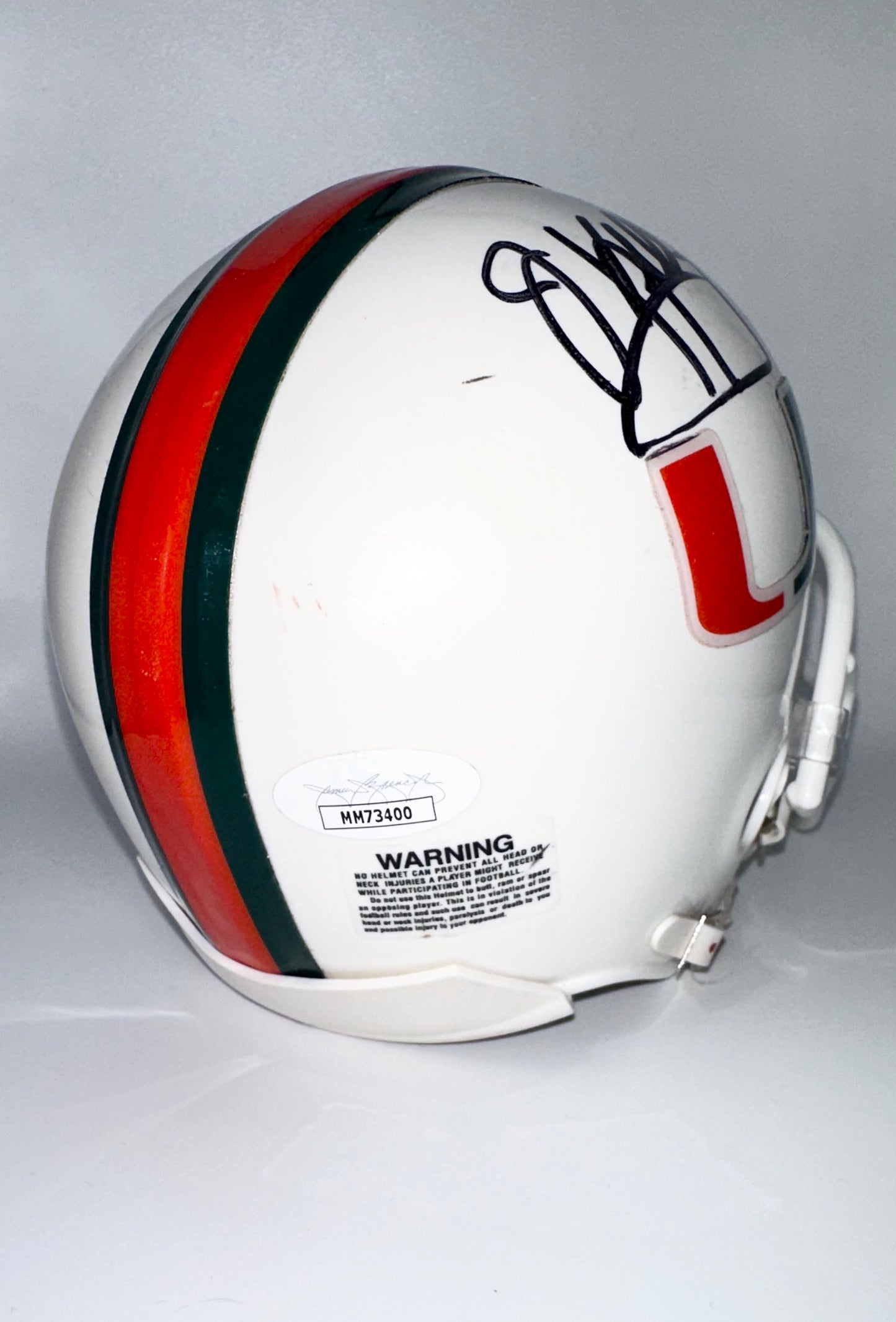 Jim Kelly Autographed Miami Hurricanes Mini-Helmet JSA COA Buffalo Bills