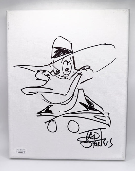 Tad Stones Autographed & Sketched 8x10 Stretched Canvas JSA COA