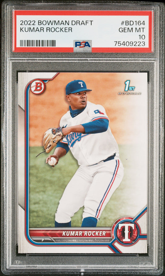 Graded 2022 Topps Bowman Draft Kumar Rocker #BD164 Rookie RC Baseball Card PSA 10 Gem Mint