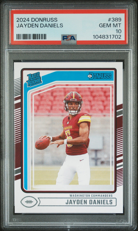 Graded 2024 Panini Donruss Jayden Daniels #389 Rookie RC Football Card PSA 10 Gem Mint