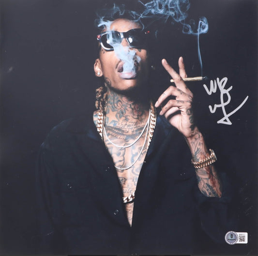 Wiz Khalifa Autographed 12x12 Photo Taylor Gang Beckett COA