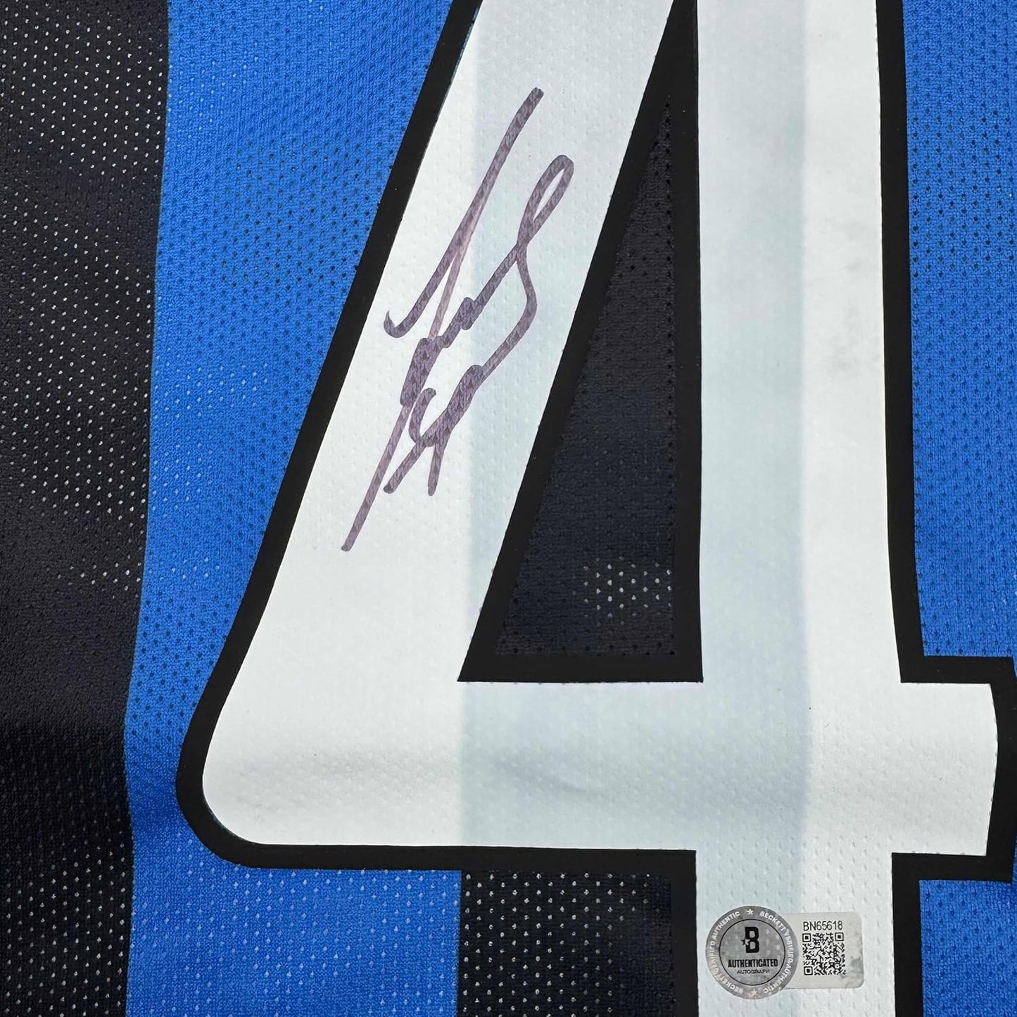 Framed Autographed/Signed Javier Zanetti 35x39 Inter Milan Soccer Futbol Jersey Beckett BAS COA