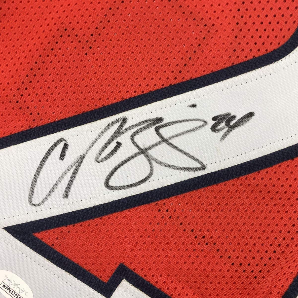 Framed Autographed/Signed Champ Bailey 35x39 Denver Orange Football Jersey JSA COA