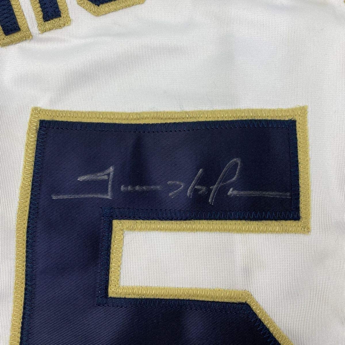 Framed Autographed/Signed Trevor Hoffman 35x39 San Diego White Baseball Jersey JSA COA
