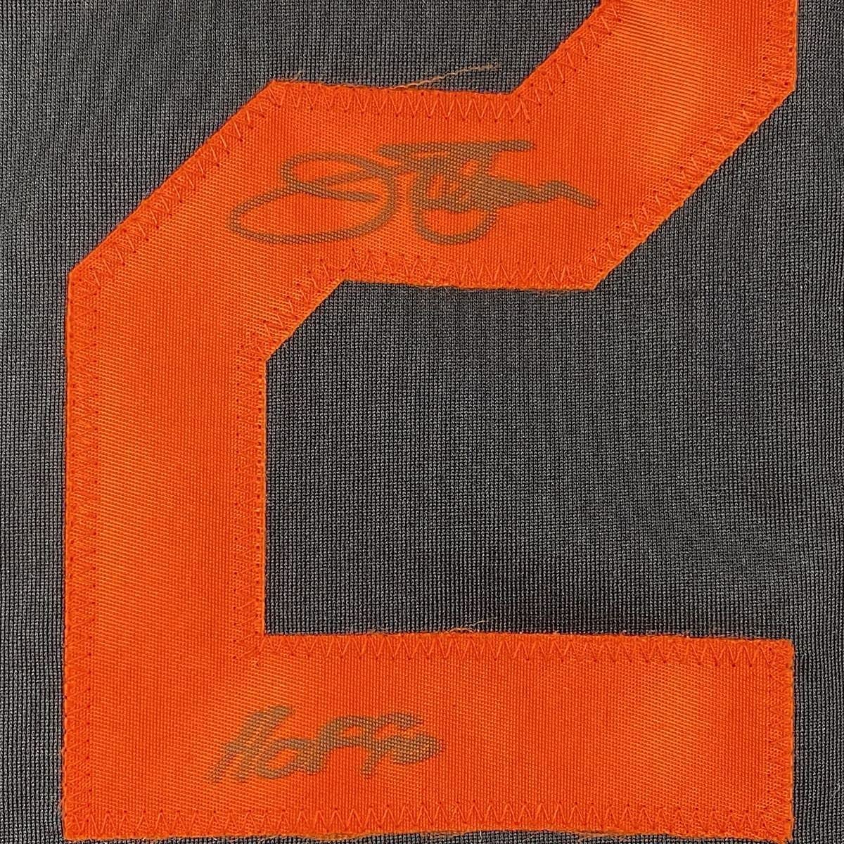 Framed Autographed/Signed Jim Palmer HOF 1990 35x39 Baltimore Black Baseball Jersey JSA COA