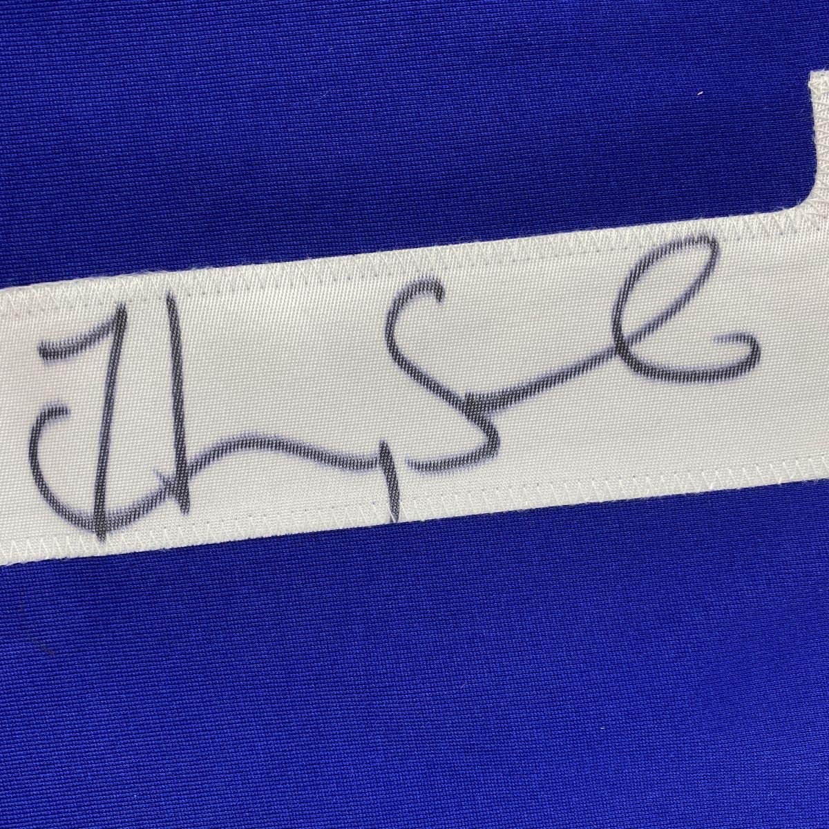 Autographed/Signed Hope Solo Blue Soccer Team USA World Cup Jersey JSA COA