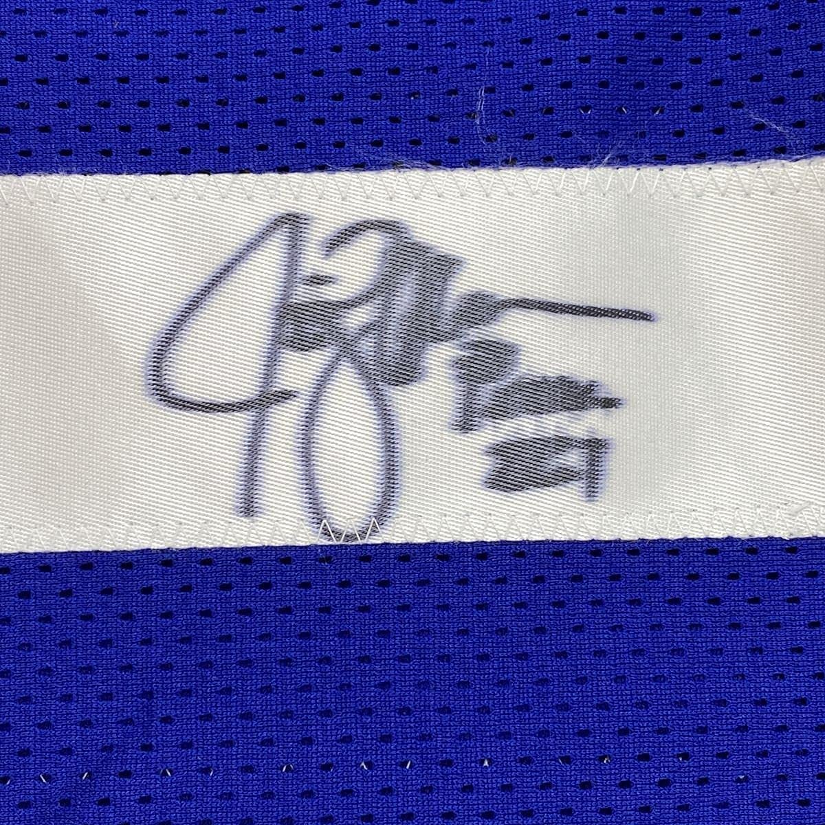 Framed Autographed/Signed Jim Zorn 35x39 Seattle Blue Football Jersey JSA COA