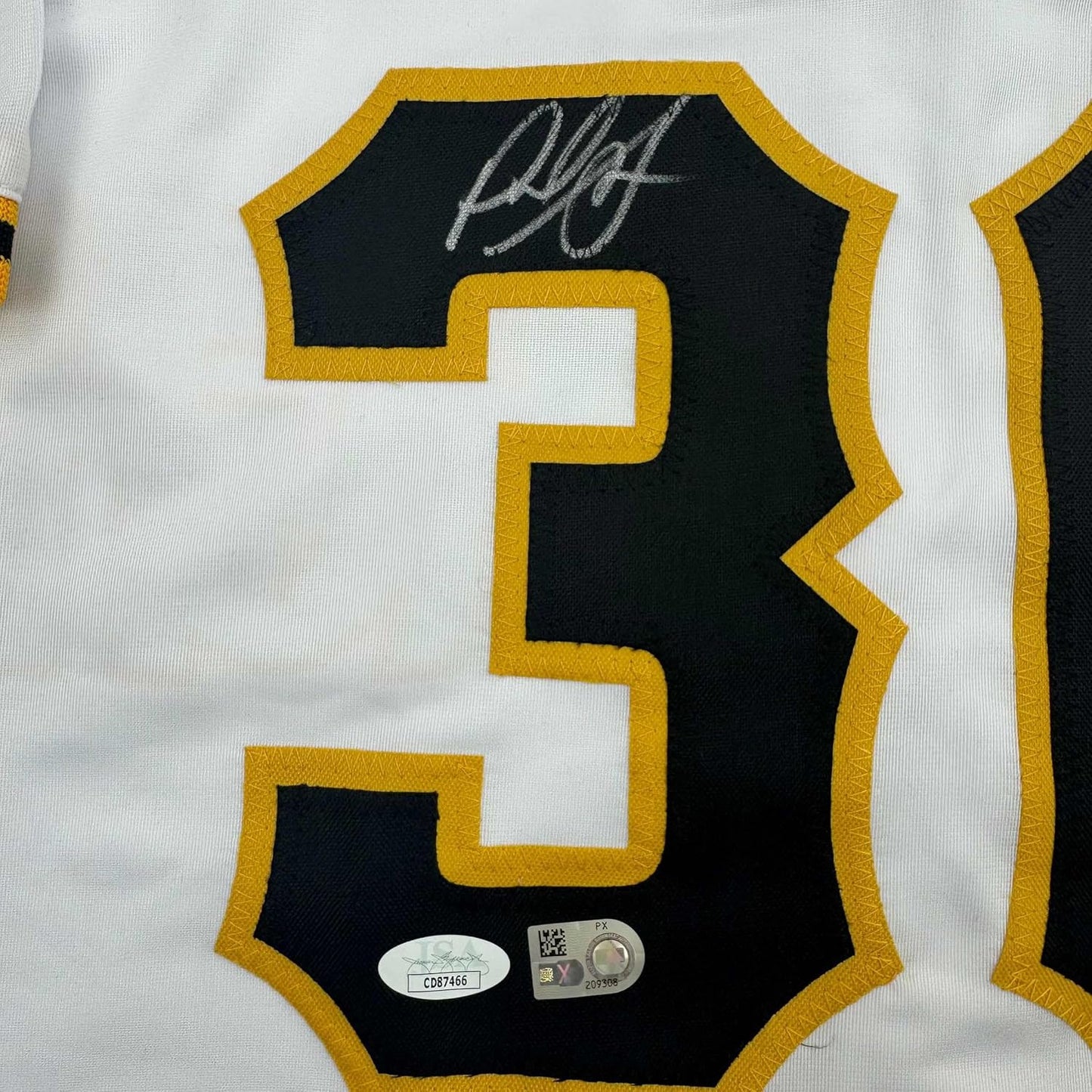 Framed Autographed/Signed Paul Skenes 35x39 Pittsburgh White Baseball Jersey JSA COA