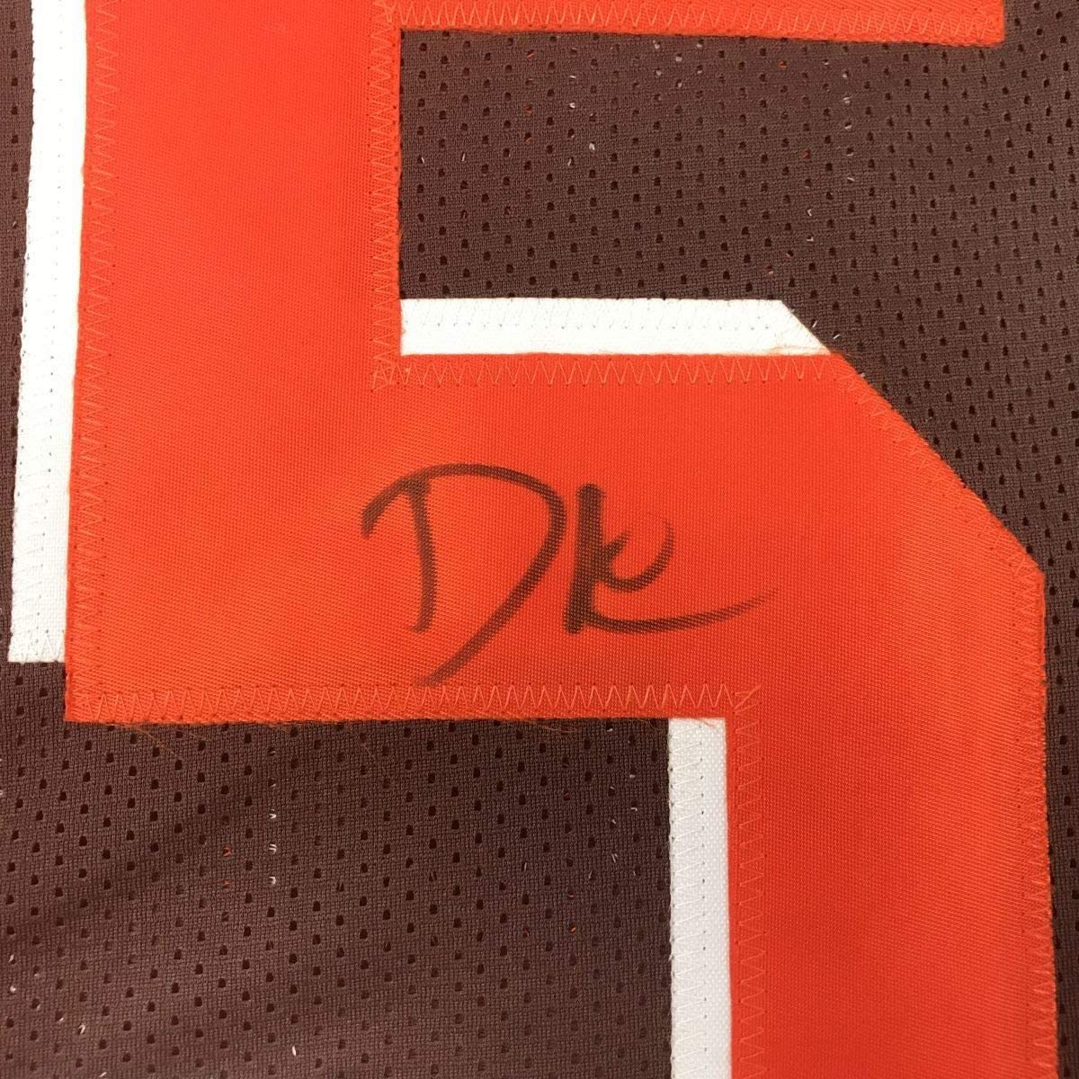 Framed Autographed/Signed David Njoku 35x39 Cleveland Football Brown Jersey PSA/DNA COA