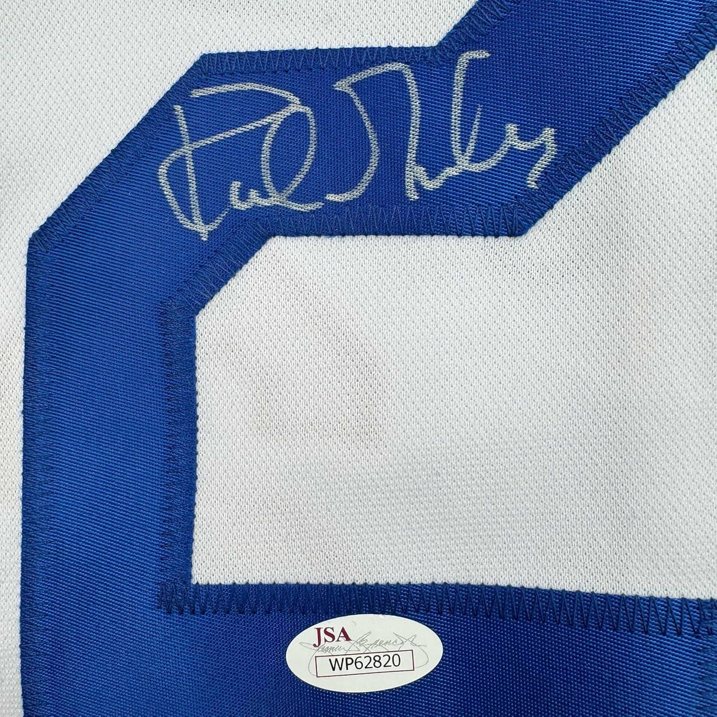 Framed Autographed/Signed Kirk Gibson 35x39 Los Angeles LA White Baseball Jersey JSA COA