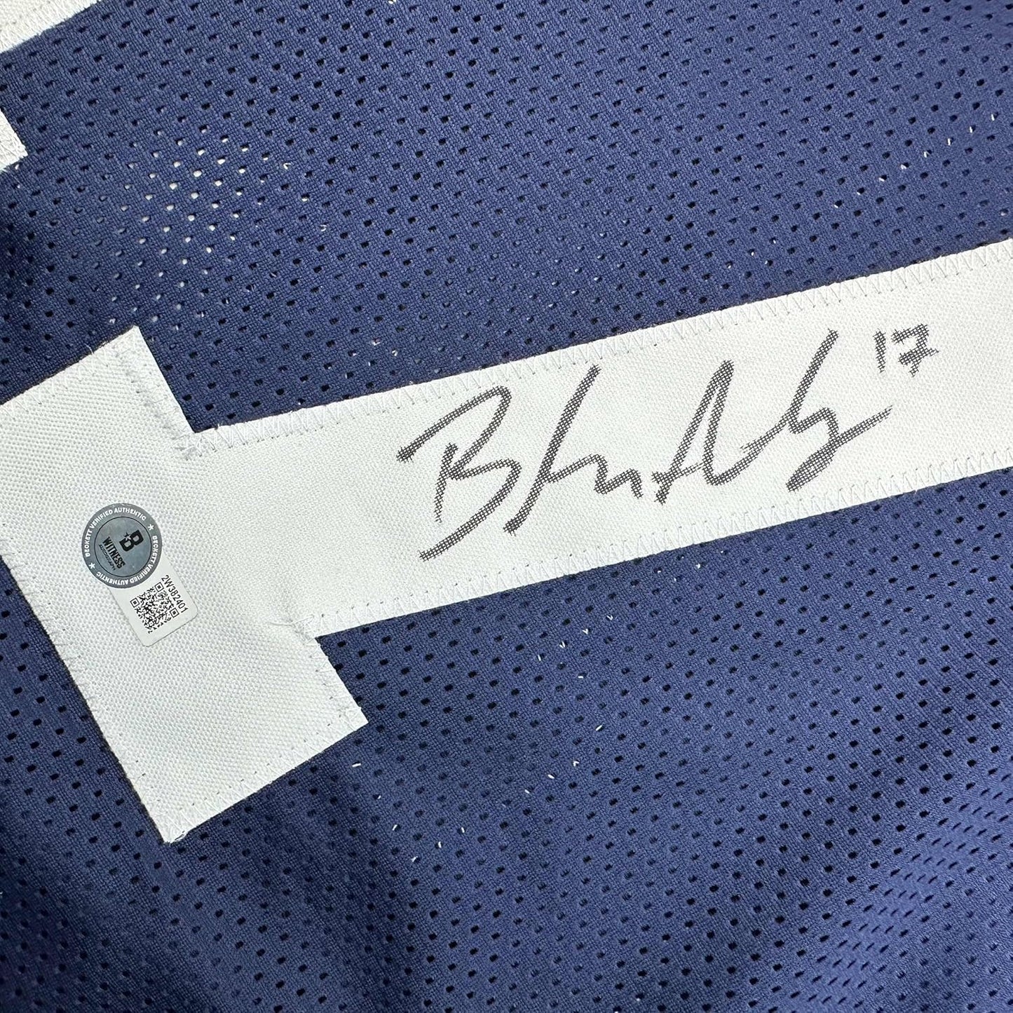 Framed Autographed/Signed Brandon Aubrey 35x39 Dallas Thanksgiving Day Football Jersey Beckett BAS COA