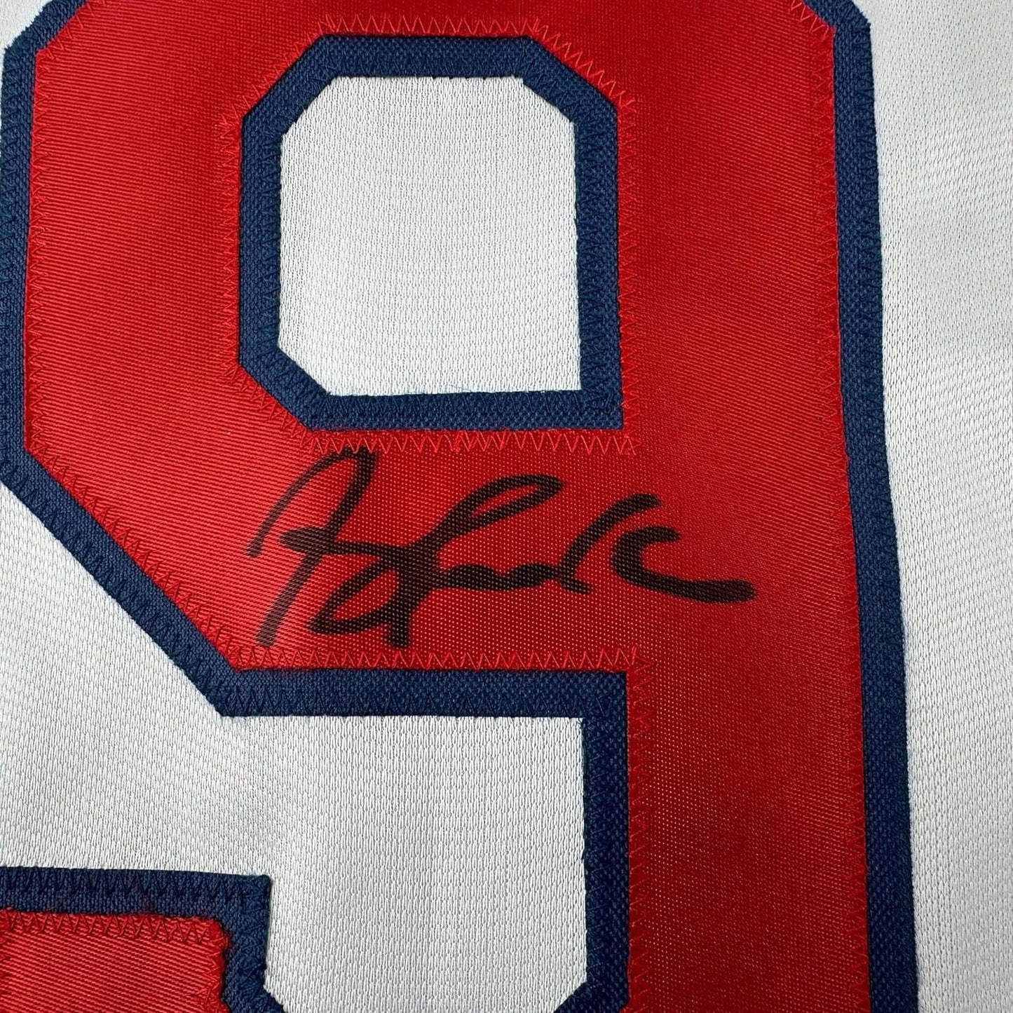 Framed Autographed/Signed Terry Pendleton 35x39 Atlanta White Baseball Jersey JSA COA
