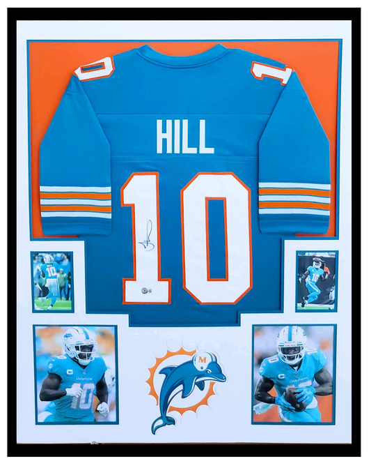 Tyreek Hill Autographed Miami Dolphins Jersey Framed 35x43 Beckett COA